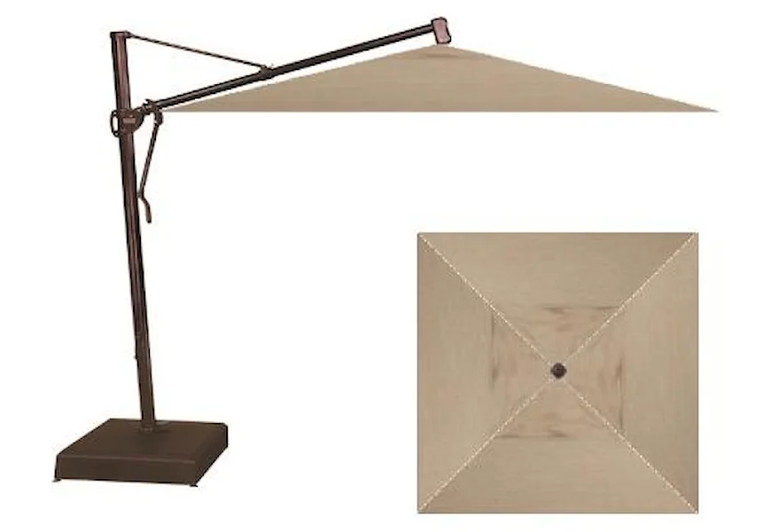 Cantilever Umbrellas 10" Square Cantilever Umbrella with Base by Treasure Garden at Esprit Decor Home Furnishings